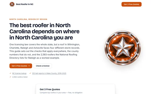 bestrooferinnc.com homepage