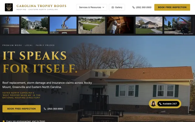 Carolina Trophy Roofs homepage
