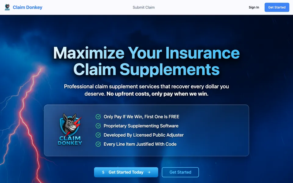 Claim Donkey homepage