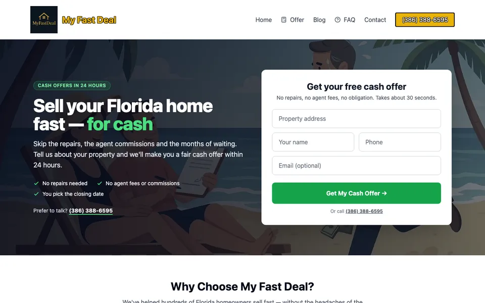 My Fast Deal homepage