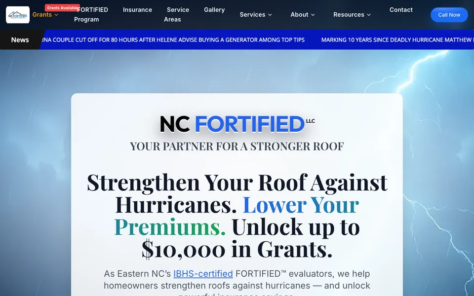 NC Fortified homepage