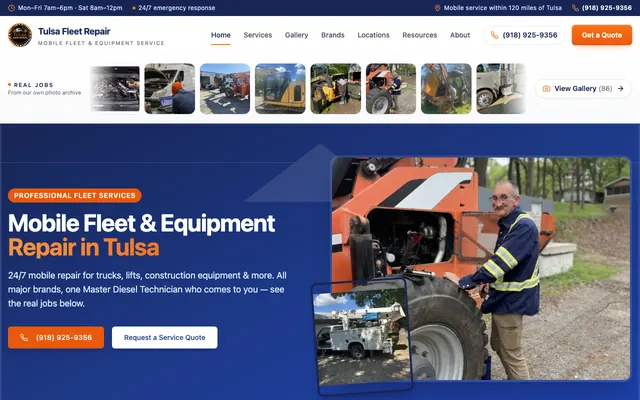 Tulsa Fleet Repair homepage